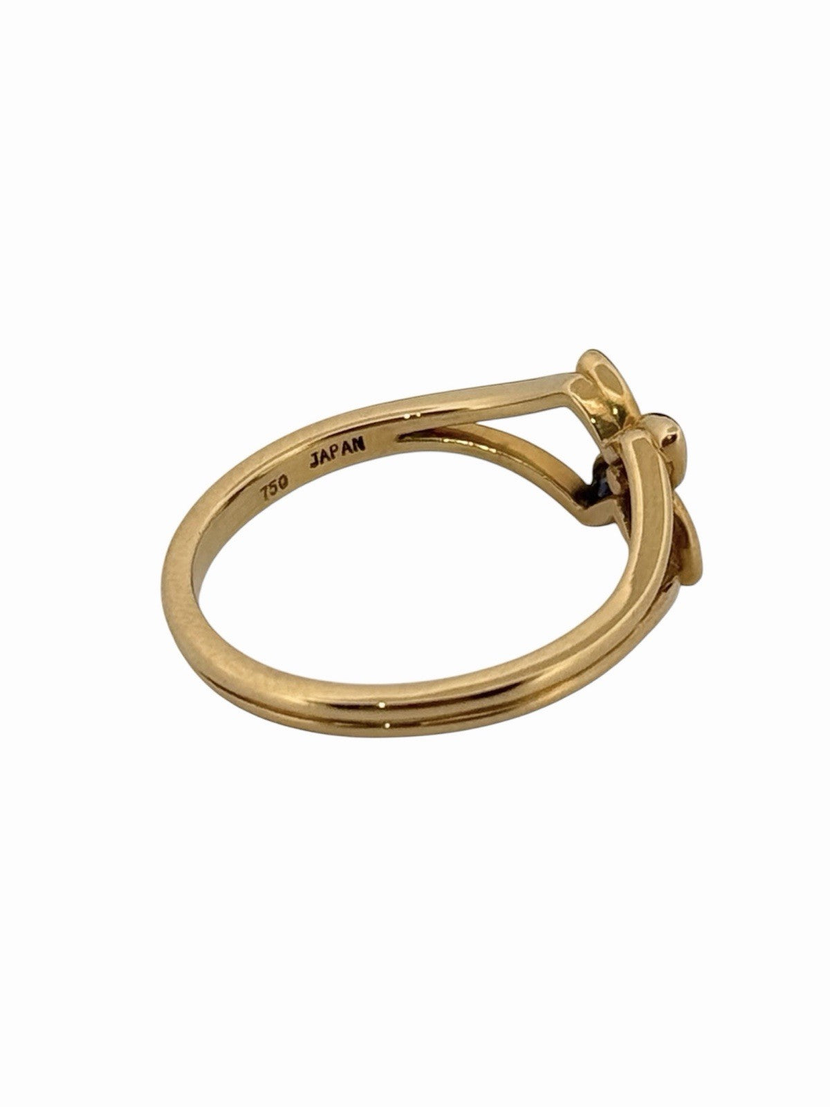 Tiffany & Co. 18K Yellow Gold Sapphire Victoria Cocktail Flower Ring Japan Sz 6