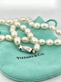 Tiffany & Co. Freshwater Pearl Necklace 925 Sterling Silver 16” 7mm, w/ Pouch