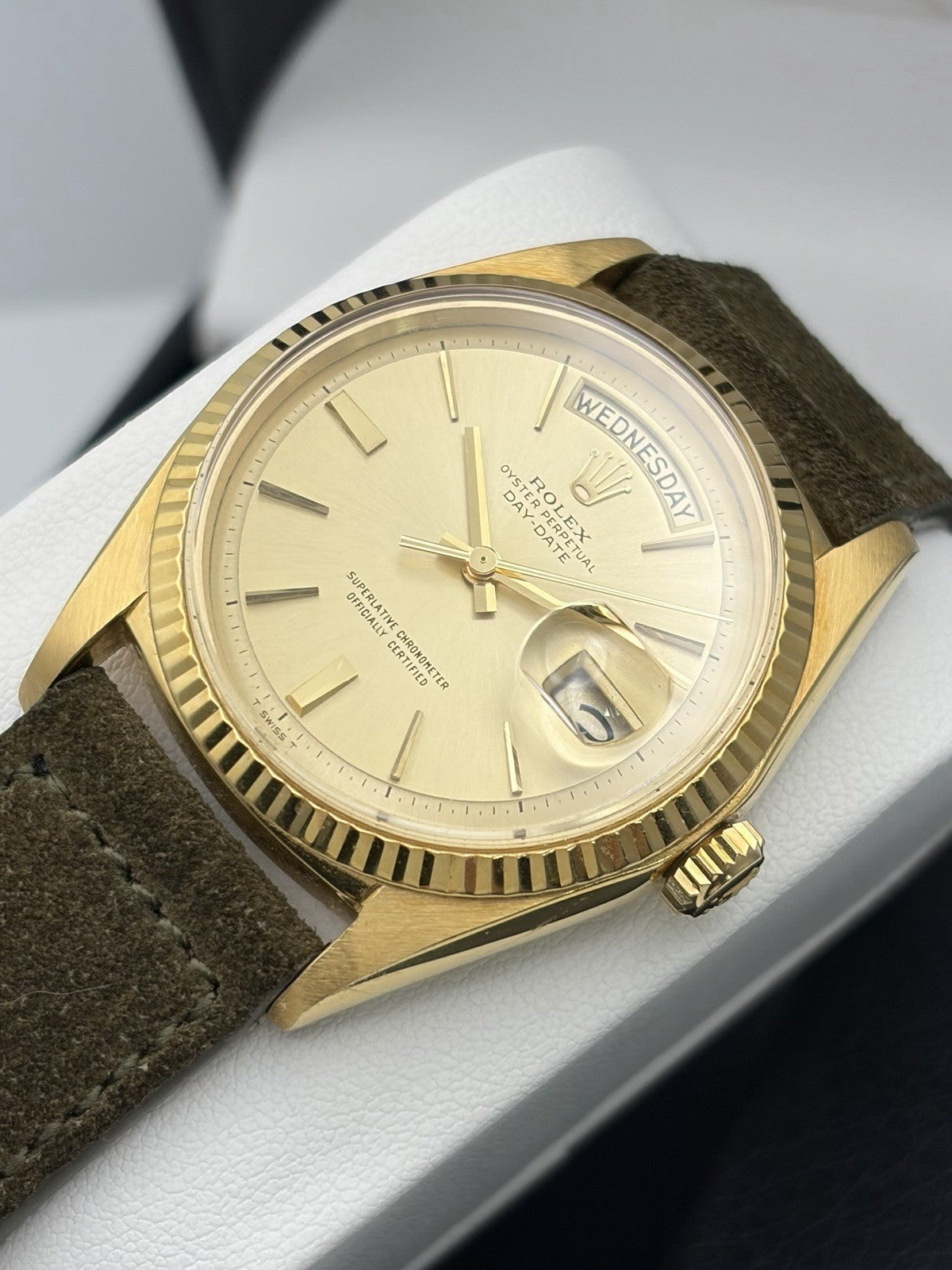 Rolex Day Date 1803 18K Yellow Gold 36mm Champagne Doorstop Dial Men’s Watch