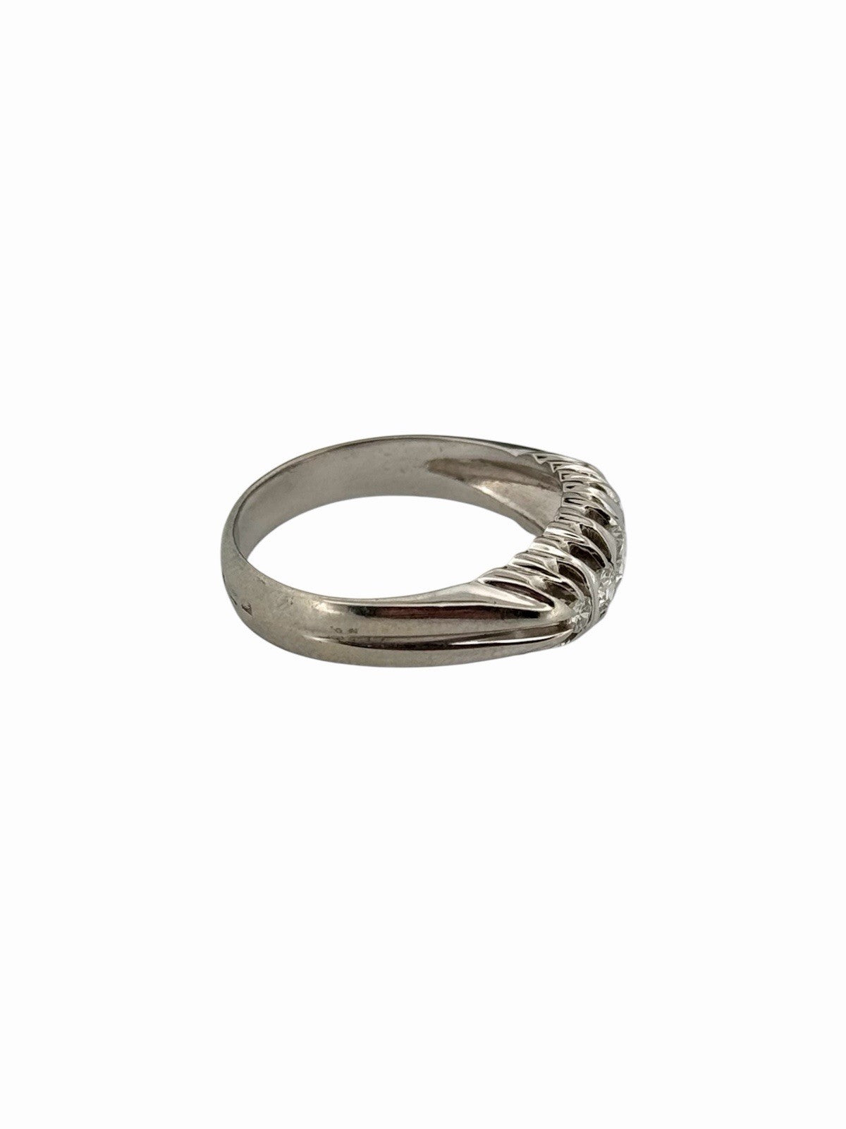 Antique Art Deco 18K White Gold Natural Diamond 5 Stone Ring 0.42ctw Size 9