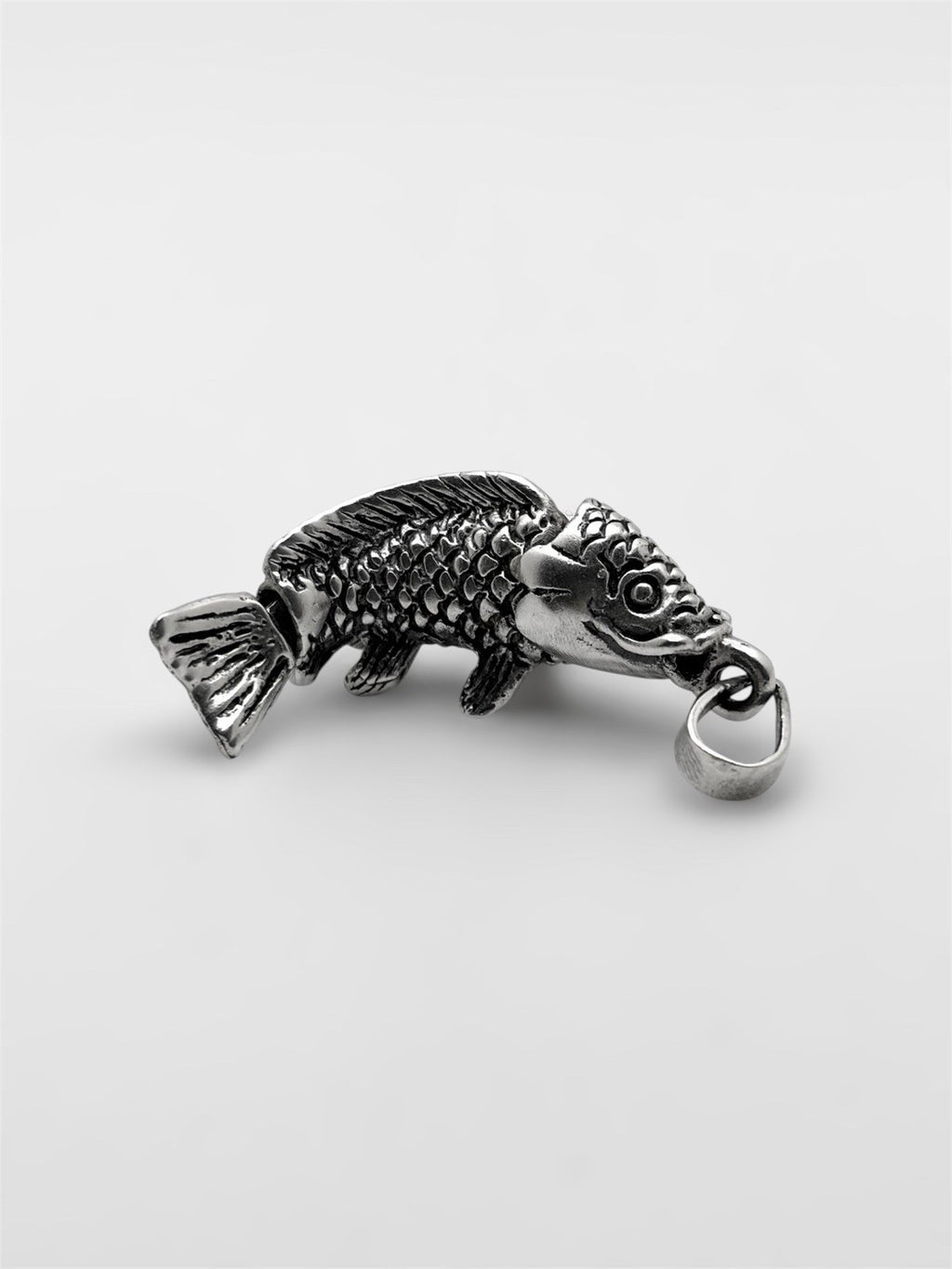 925 Sterling Silver Fish Pendant Articulated Moving Hinged Detailed Charm