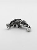 925 Sterling Silver Fish Pendant Articulated Moving Hinged Detailed Charm