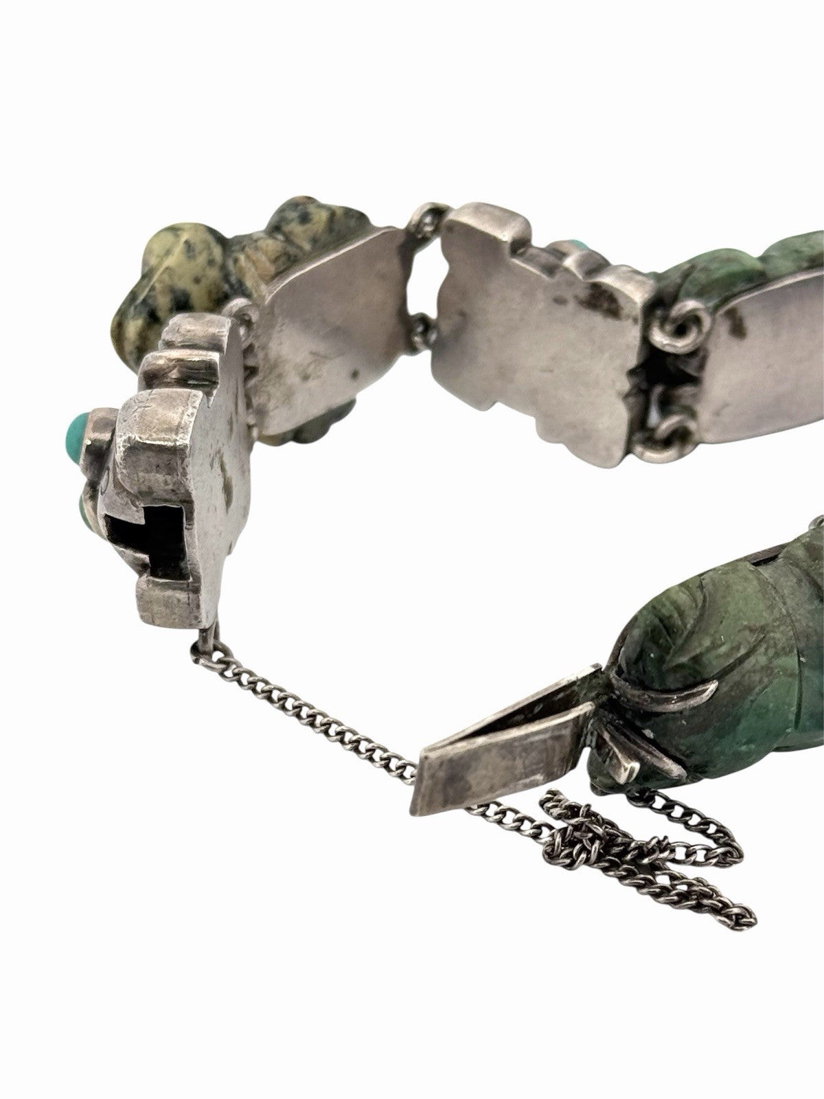 Vintage William Spratling Turquoise Frog Mexico Sterling Silver Bracelet 7.25”