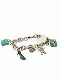 Tiffany & Co. Enamel Multi-Charm Bracelet 925 Sterling Silver 7”