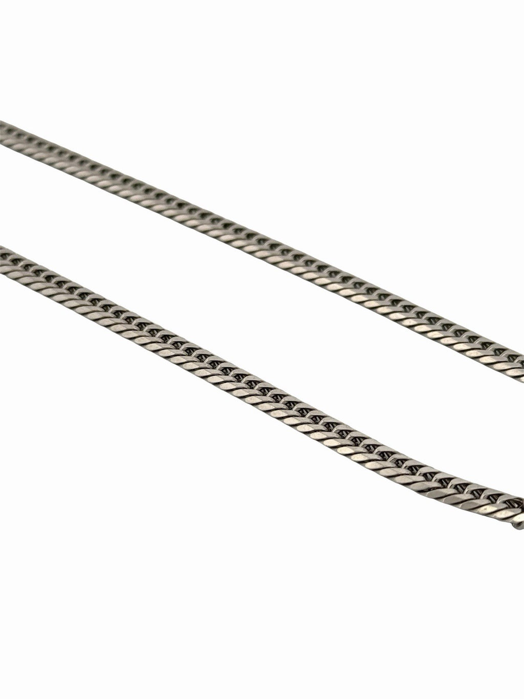 Solid Platinum Pt850 Double Curb Chain Necklace 4.1mm 23in - Very Nice Condition