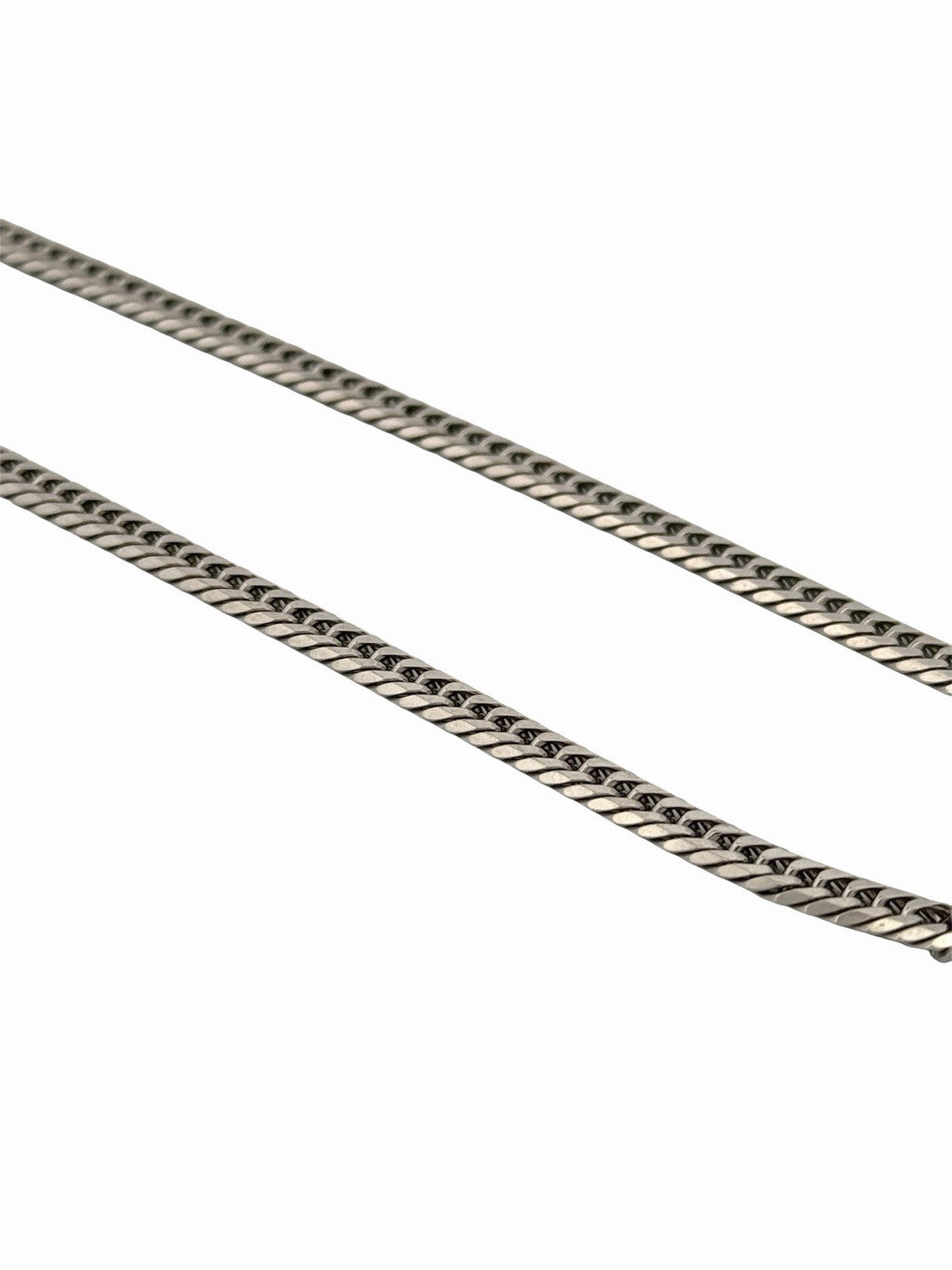 Solid Platinum Pt850 Double Curb Chain Necklace 4.1mm 23in - Very Nice Condition