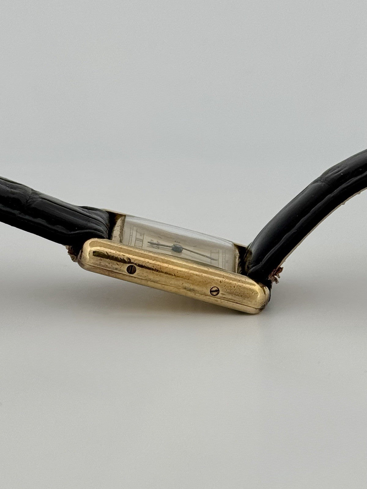Vintage Must de Cartier Tank Vermeil Quartz 388001 Champagne Roman Dial SM Watch
