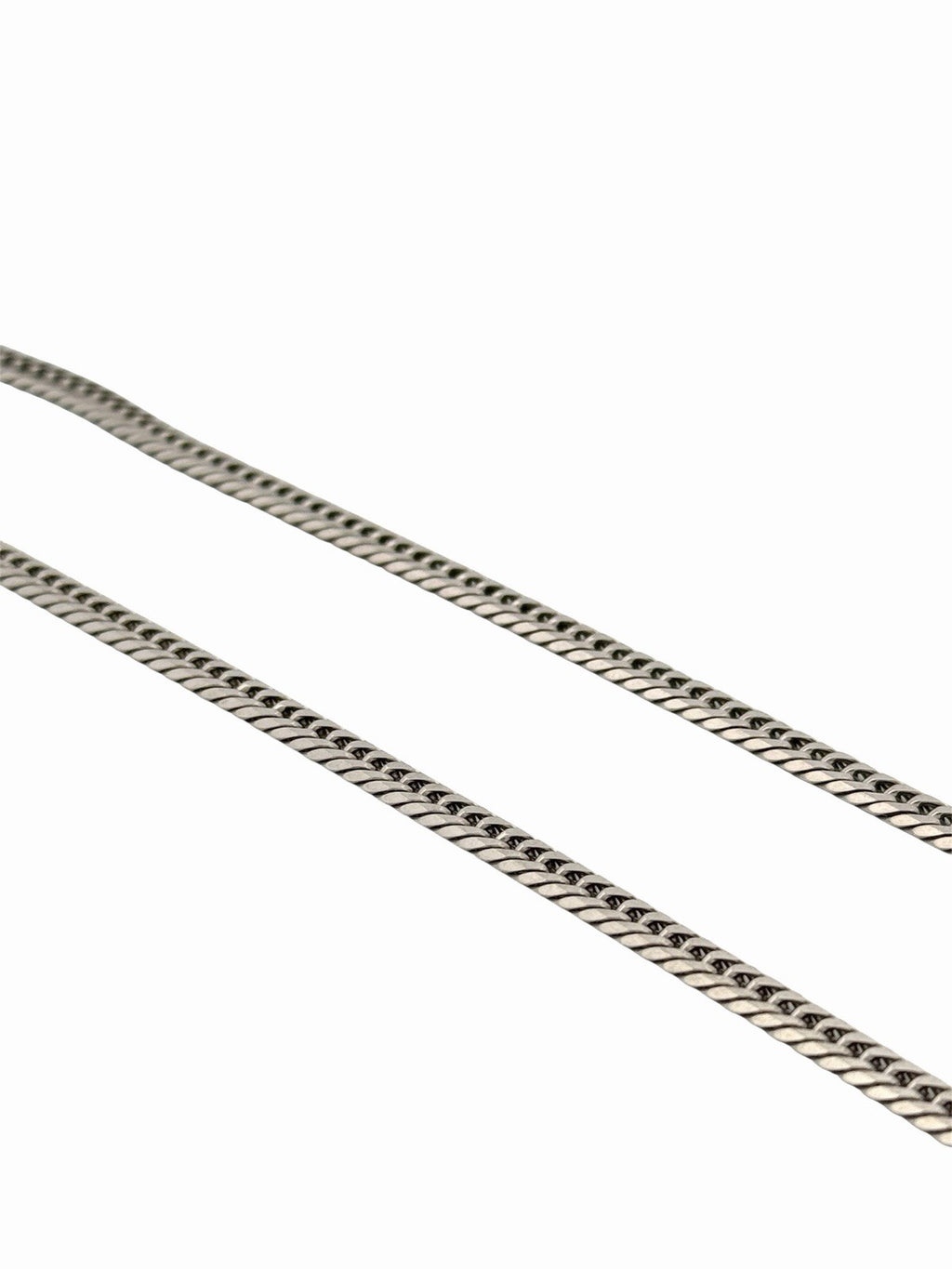 Solid Platinum Pt850 Double Curb Chain Necklace 4.1mm 23in - Very Nice Condition