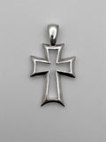 925 Sterling Silver Cross Pendant Large Open Design Modern Polished 2in
