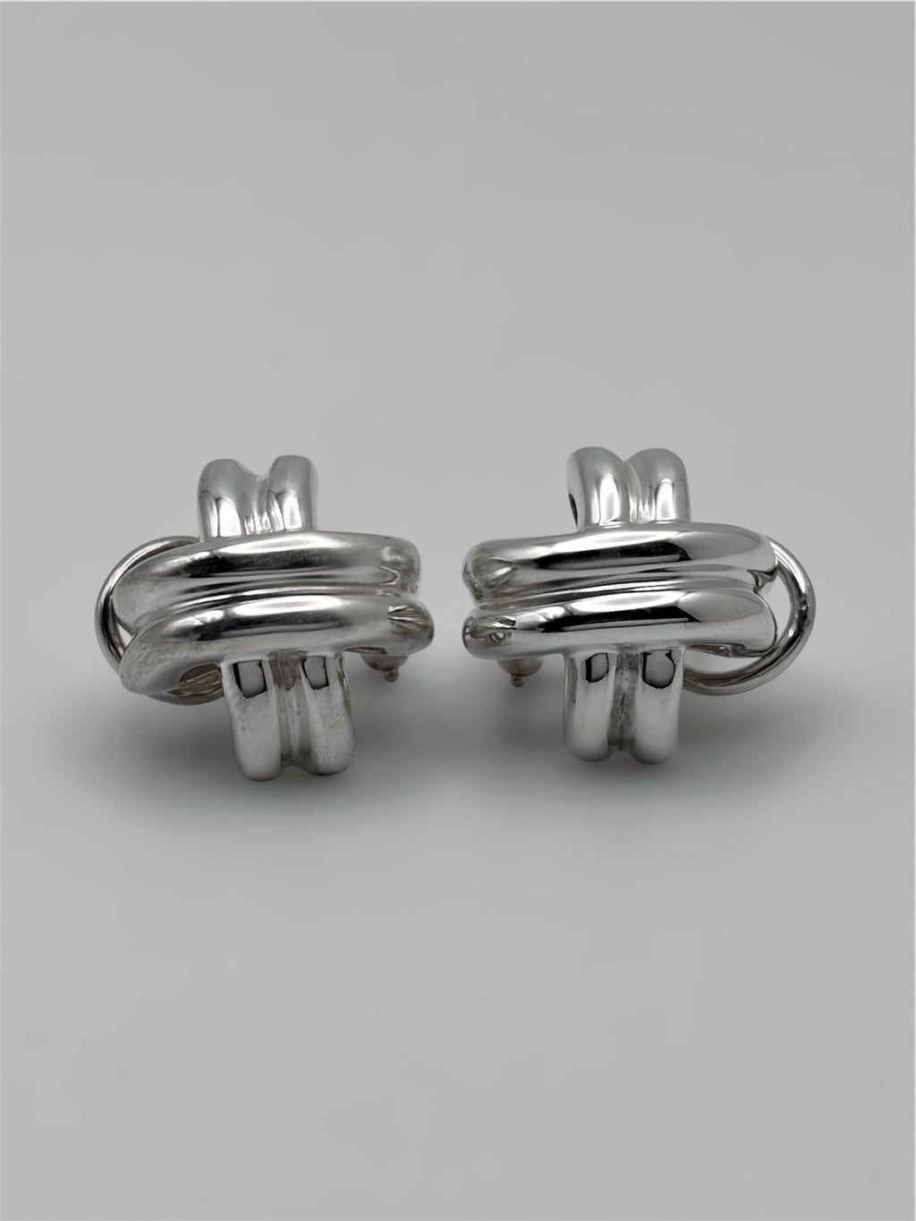 Tiffany & Co. Paloma Picasso Signature X Cross Earrings 925 Silver 18K Gold