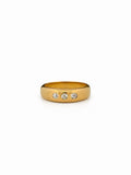 Antique Tiffany & Co 18K Gold 3 Stone Diamond Ring Old Mine Cut Gypsy Set Size 2
