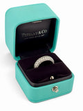Tiffany & Co. Etoile 4-Row Diamond Band PT950 Platinum Size 5.5 w/ Box