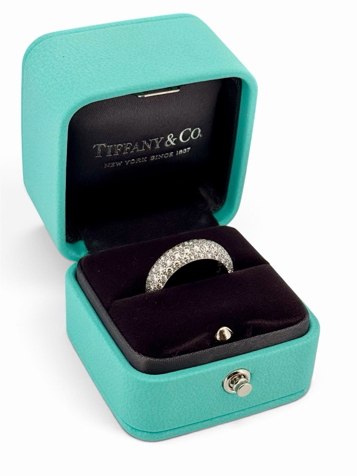 Tiffany & Co. Etoile 4-Row Diamond Band PT950 Platinum Size 5.5 w/ Box