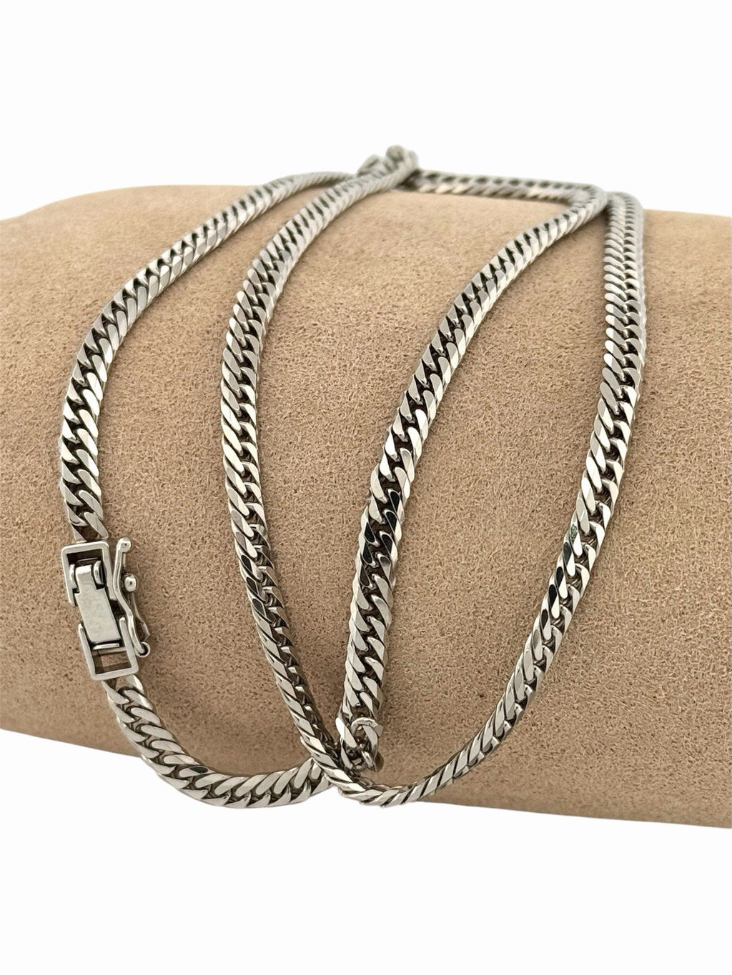 Solid Platinum Pt850 Kihei Curb Chain 3.5mm 18in - Excellent Condition