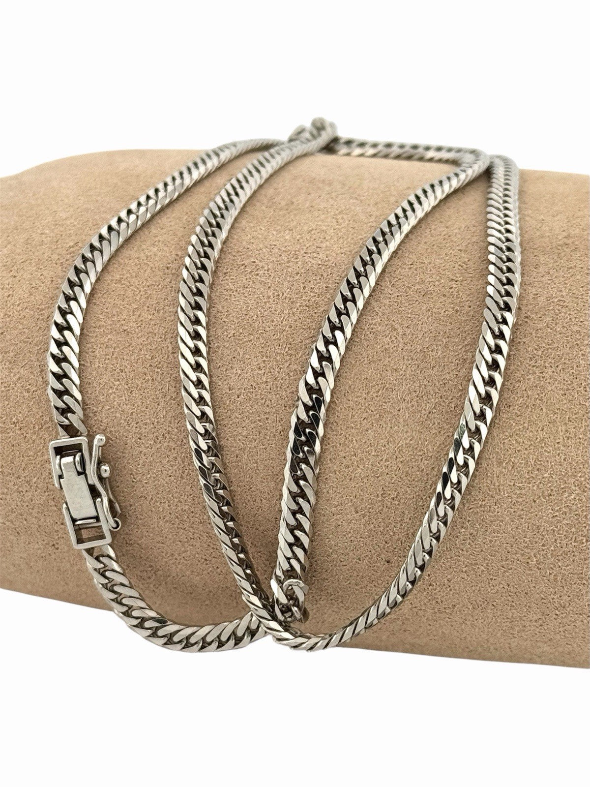 Solid Platinum Pt850 Kihei Curb Chain 3.5mm 18in - Excellent Condition