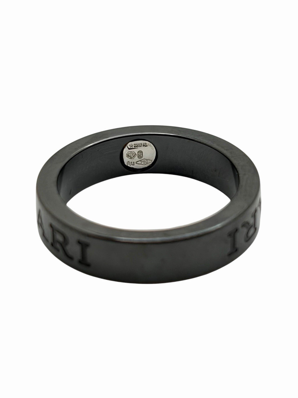 BVLGARI Bvlgari Black Ceramic & 18K White Gold Natural Diamond Ring Size 51 EU