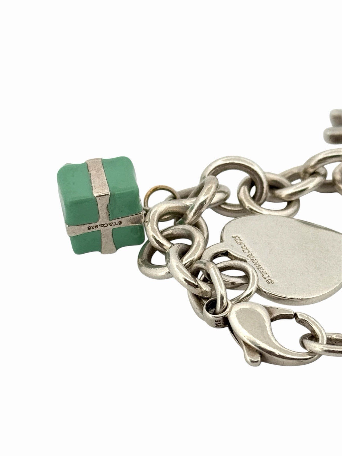 Tiffany & Co. Enamel Multi-Charm Bracelet 925 Sterling Silver 7”
