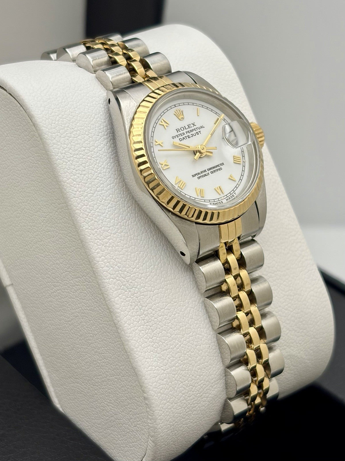 Rolex Datejust 69173 Two Tone White Roman Dial 26mm Ladies Watch, Very Nice!