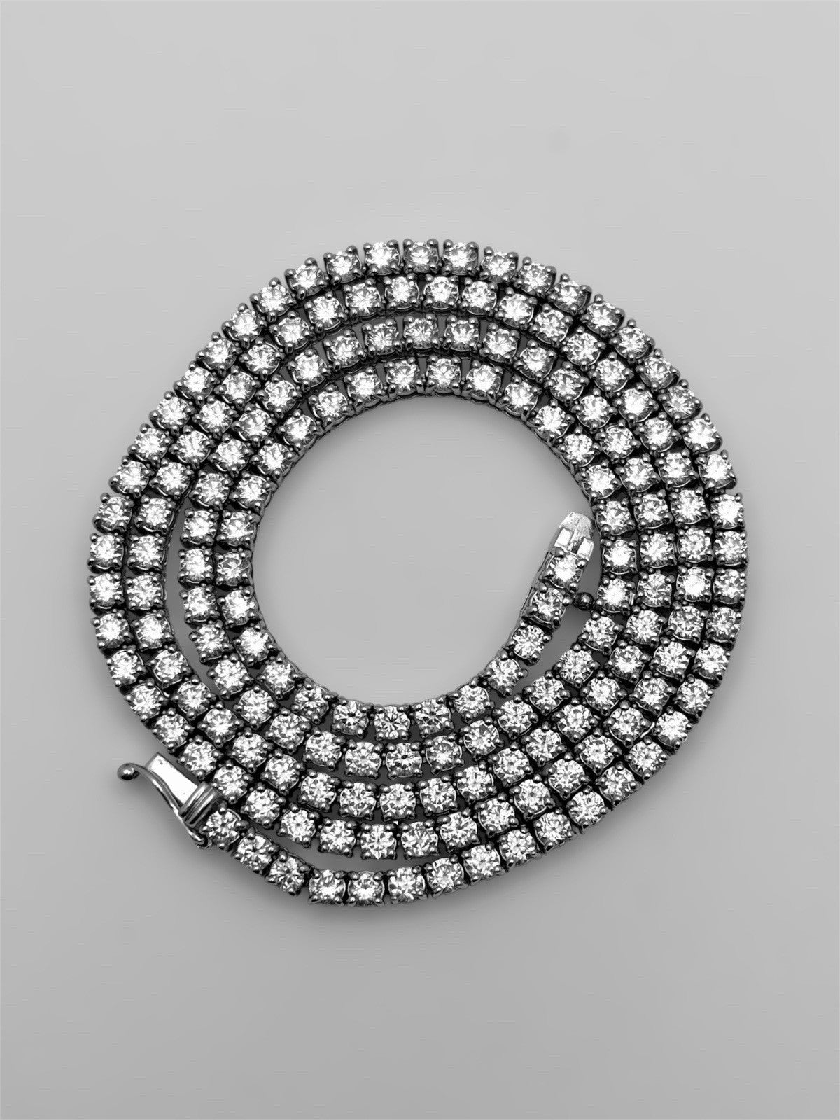 14K White Gold VS+ Lab Grown Diamond 11CT Tennis Chain Necklace 20”