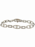 Vintage Tiffany & Co. Platinum Diamond Open Link Deco Style Bracelet 7.1”