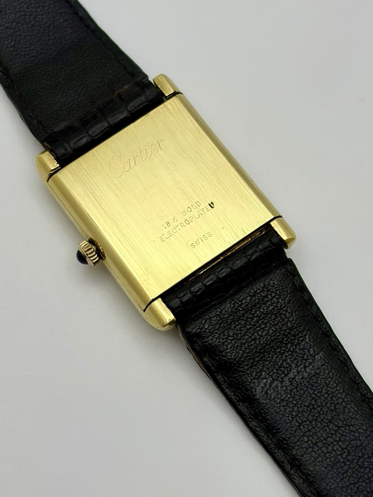 Vintage Cartier Tank 2874 Manual Wind 18K Gold Electroplated 23mm Swiss Watch