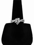 10K White Gold Natural Diamond Cluster Split Shank Ring 0.50 CTW Size 6