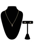 14K Gold Natural Diamond & Blue Sapphire Necklace Earrings Set 16” - Very Nice!