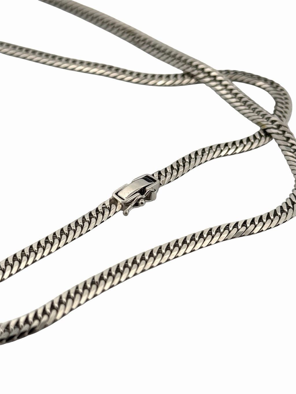Solid Platinum Pt850 Double Curb Chain Necklace 4.1mm 23in - Very Nice Condition