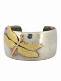 Tiffany & Co. Dragonfly Cuff Bracelet 925 Sterling Silver and 18K Gold Size 6”