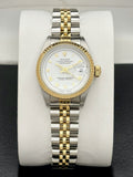Rolex Datejust 69173 Two Tone White Roman Dial 26mm Ladies Watch, Very Nice!