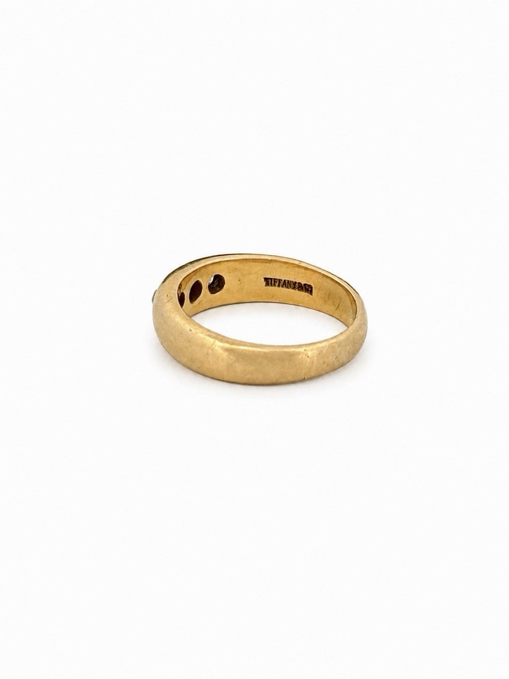 Antique Tiffany & Co 18K Gold 3 Stone Diamond Ring Old Mine Cut Gypsy Set Size 2