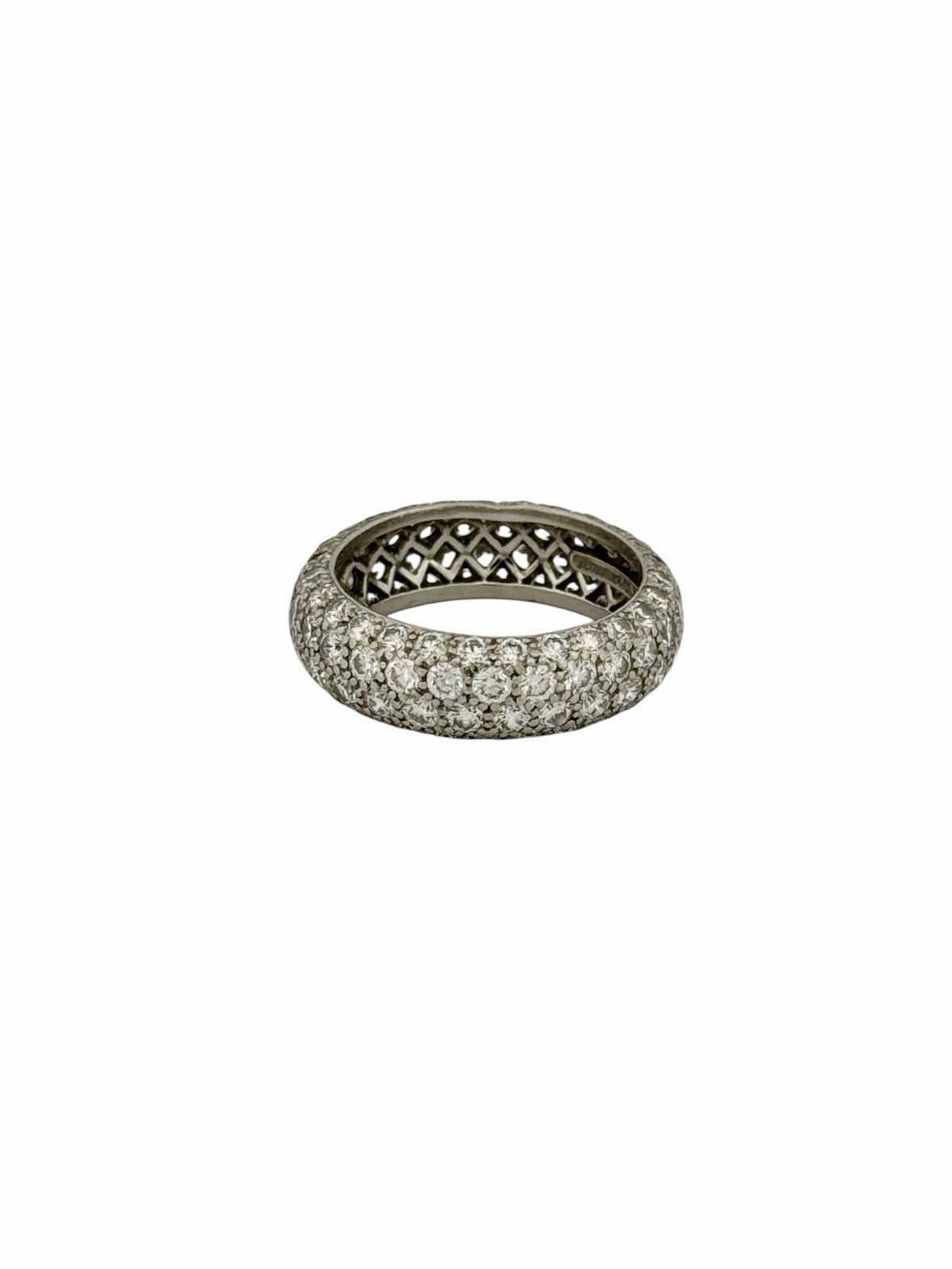 Tiffany & Co. Etoile 4-Row Diamond Band PT950 Platinum Size 5.5 w/ Box