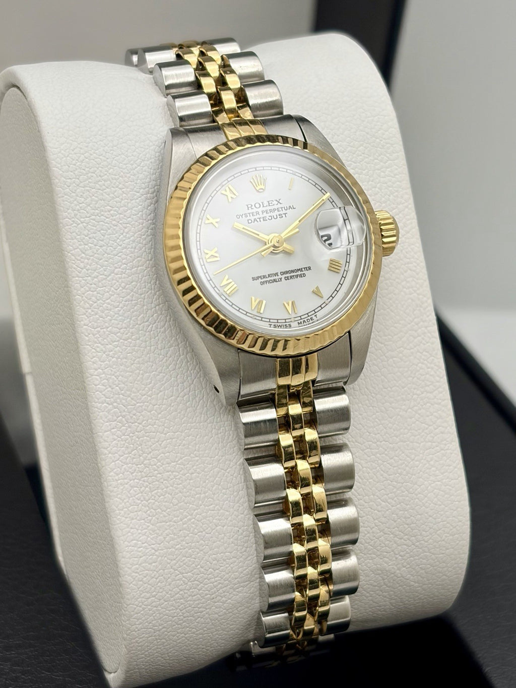 Rolex Datejust 69173 Two Tone White Roman Dial 26mm Ladies Watch, Very Nice!