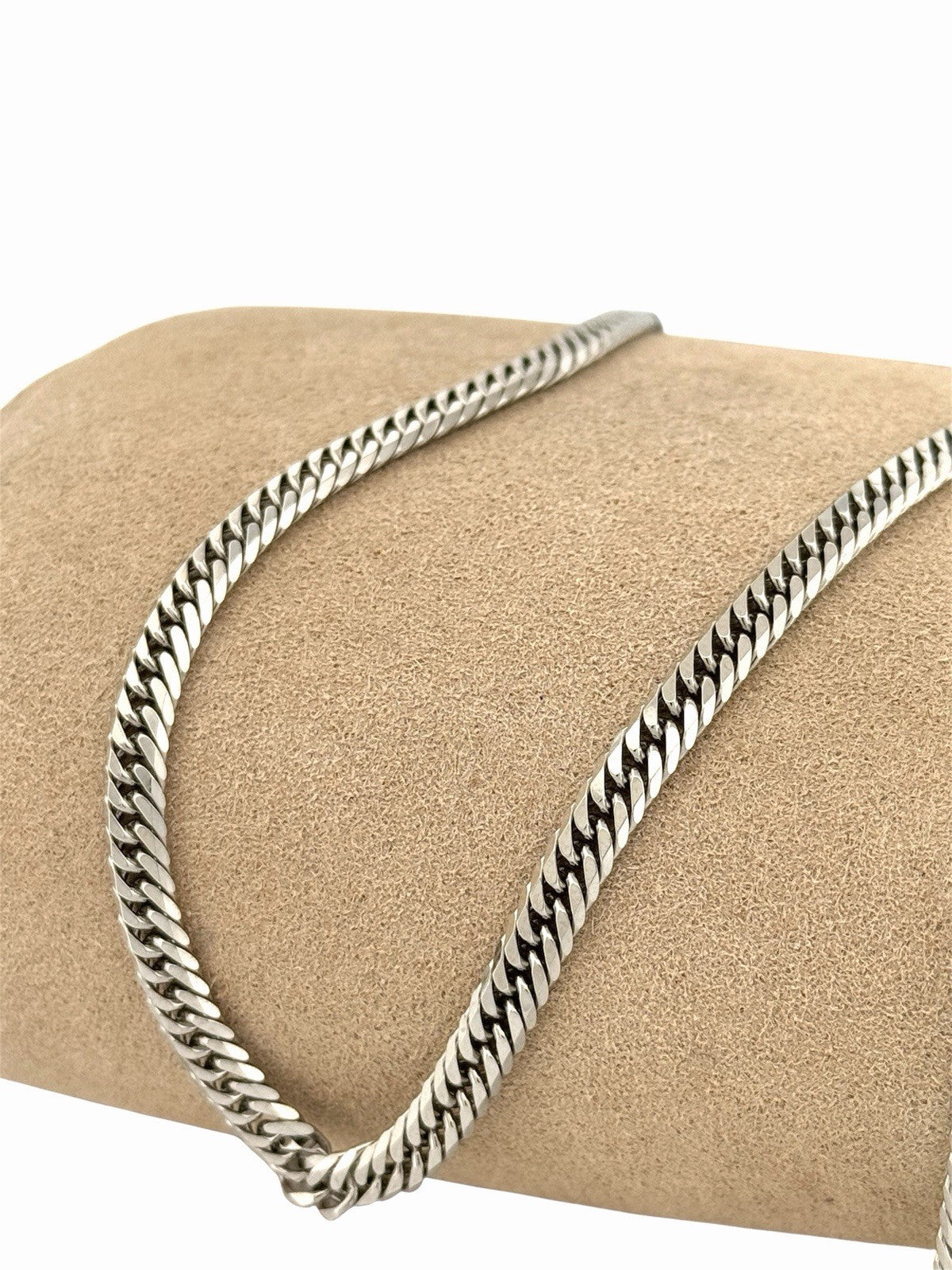 Solid Platinum Pt850 Double Curb Chain Necklace 4.1mm 23in - Very Nice Condition