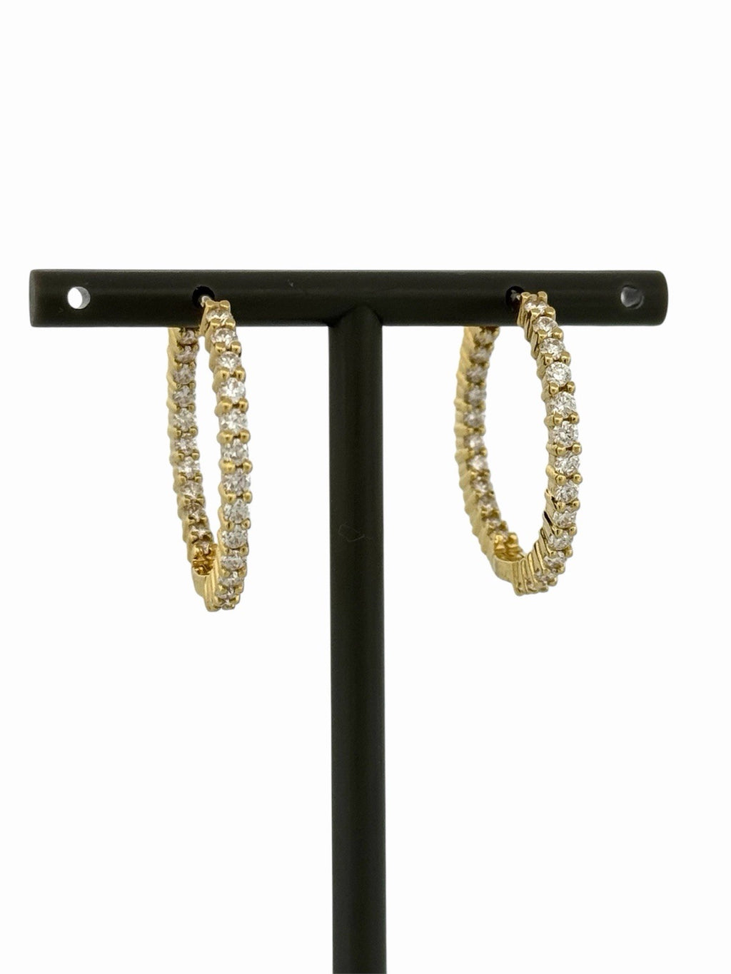 Roberto Coin Inside Out Natural Diamond Hoop Earrings 18K Yellow Gold 1 CTW VS+