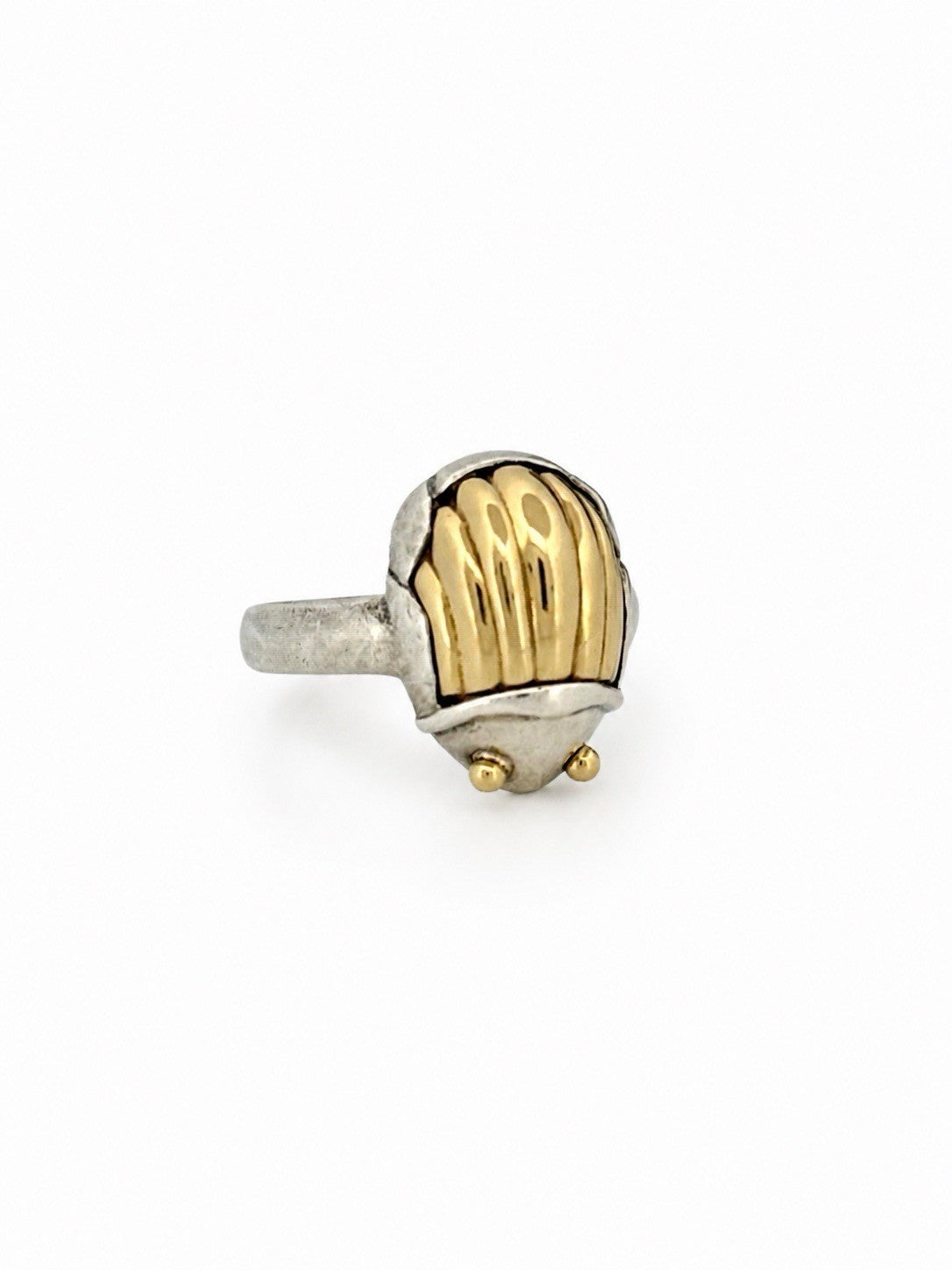 Tiffany & Co. Scarab Beetle Ring 18K Yellow Gold 925 Sterling Silver Size 5