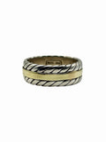 David Yurman Cable 8mm Band Men’s Ring 925 Sterling Silver 14K Gold Size 9.5