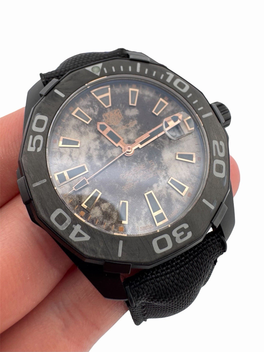TAG Heuer Aquaracer WBD218A Automatic 41mm Titanium Carbon Watch Limited /750