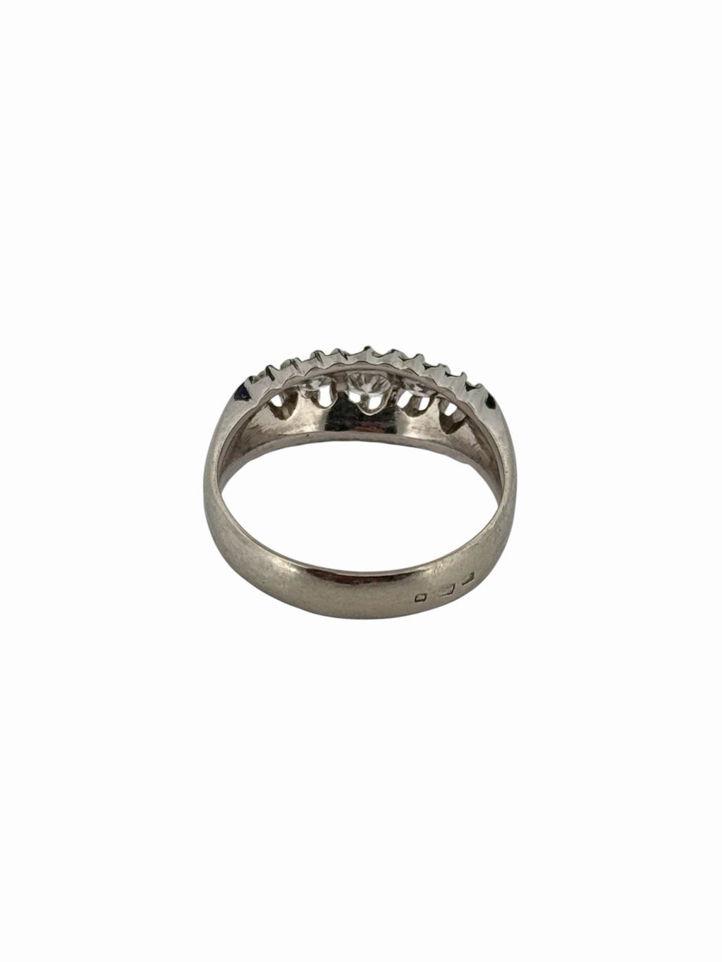 Antique Art Deco 18K White Gold Natural Diamond 5 Stone Ring 0.42ctw Size 9