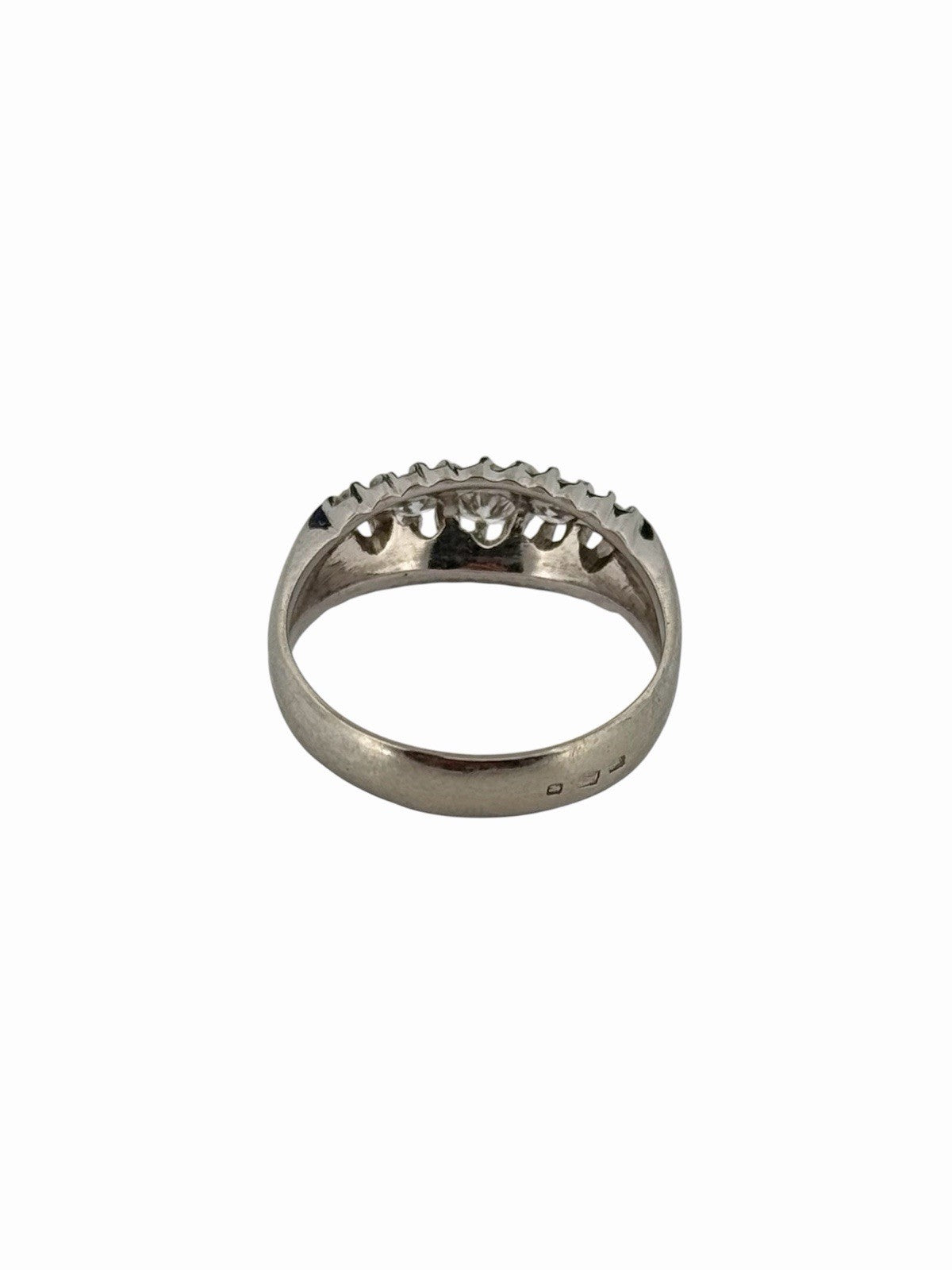 Antique Art Deco 18K White Gold Natural Diamond 5 Stone Ring 0.42ctw Size 9