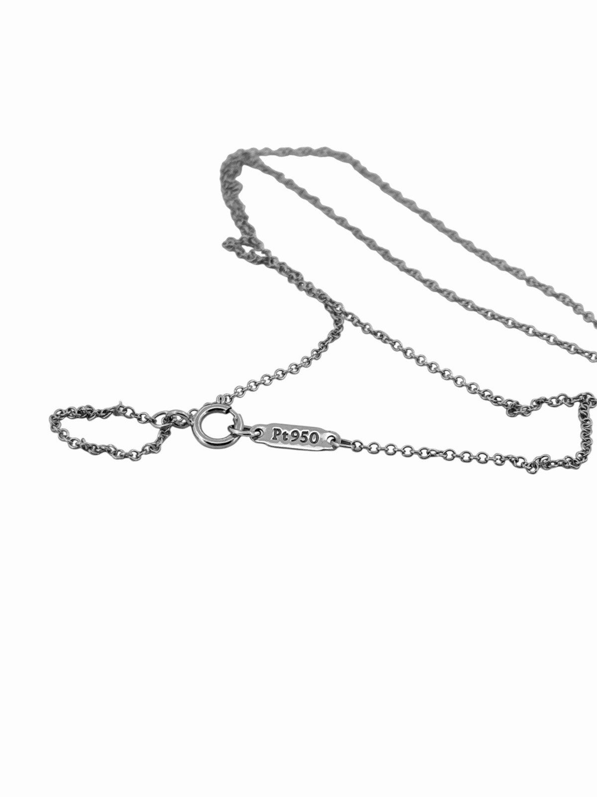 Tiffany & Co. Natural Solitaire Diamond Pendant Necklace 16” Pt950 Platinum