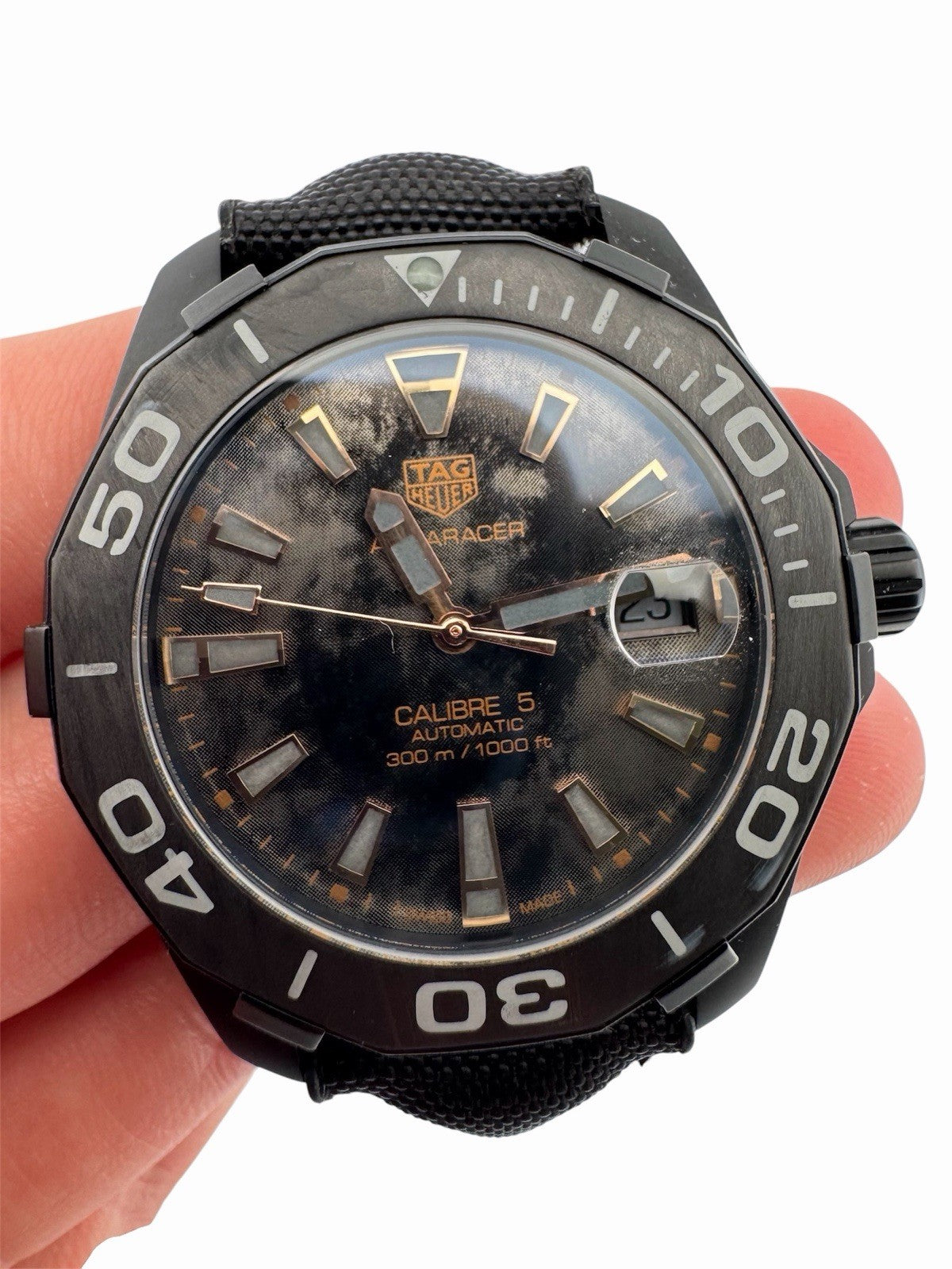 TAG Heuer Aquaracer WBD218A Automatic 41mm Titanium Carbon Watch Limited /750