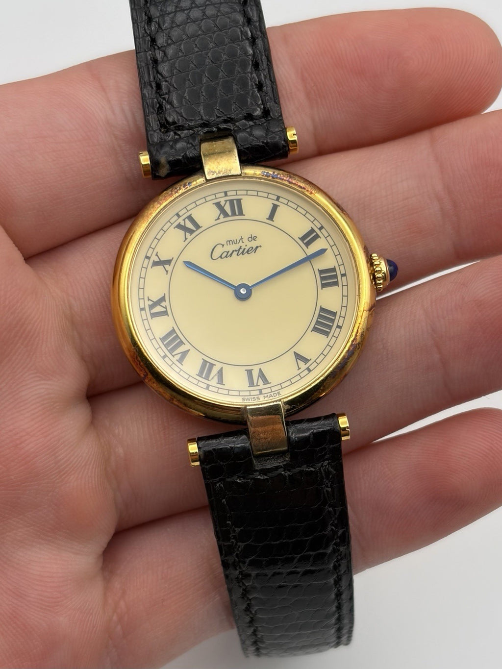 Cartier Must de Cartier Vendome 30mm 590003 Vermeil 925 Ivory Dial Quartz Watch