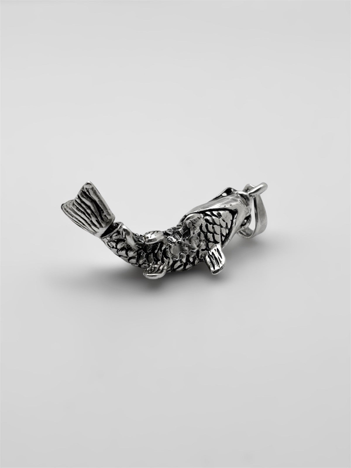 925 Sterling Silver Fish Pendant Articulated Moving Hinged Detailed Charm