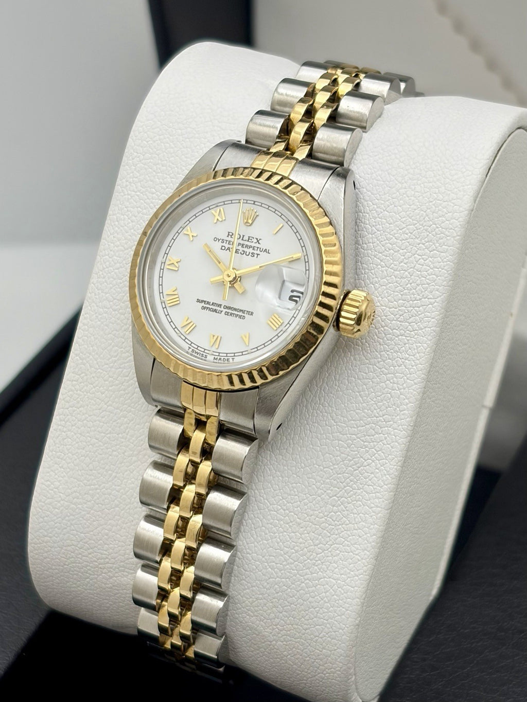 Rolex Datejust 69173 Two Tone White Roman Dial 26mm Ladies Watch, Very Nice!