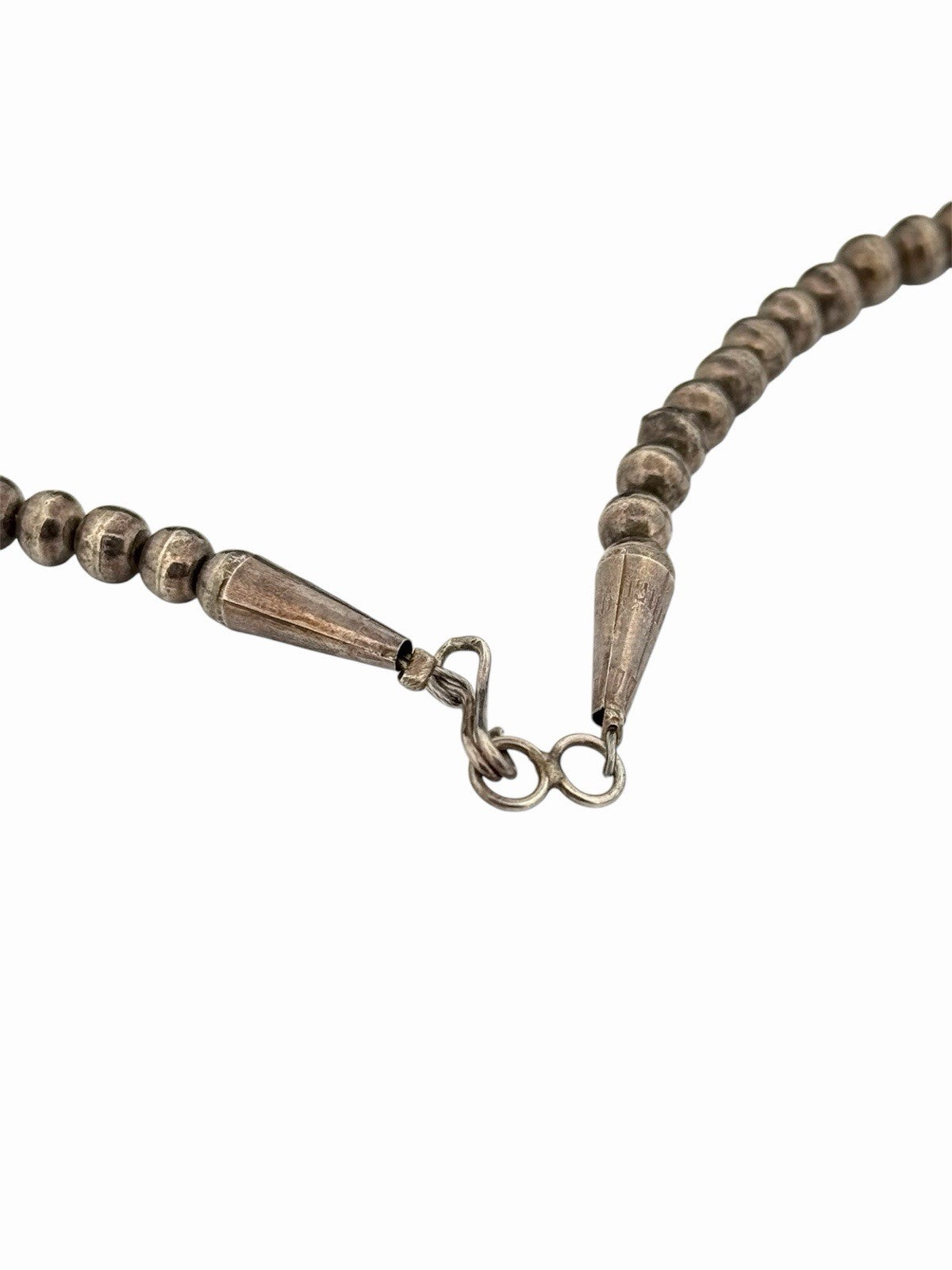 Vintage Thomas Singer Navajo Sterling Silver Coral Kokopelli Necklace 17.5”