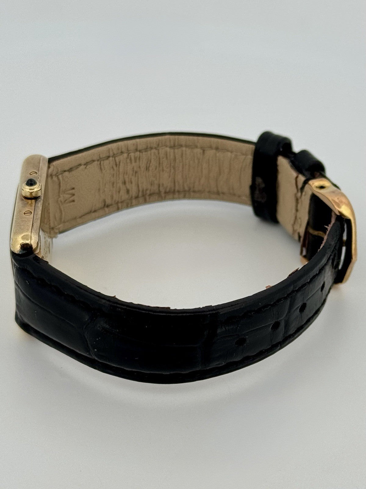 Vintage Must de Cartier Tank Vermeil Quartz 388001 Champagne Roman Dial SM Watch