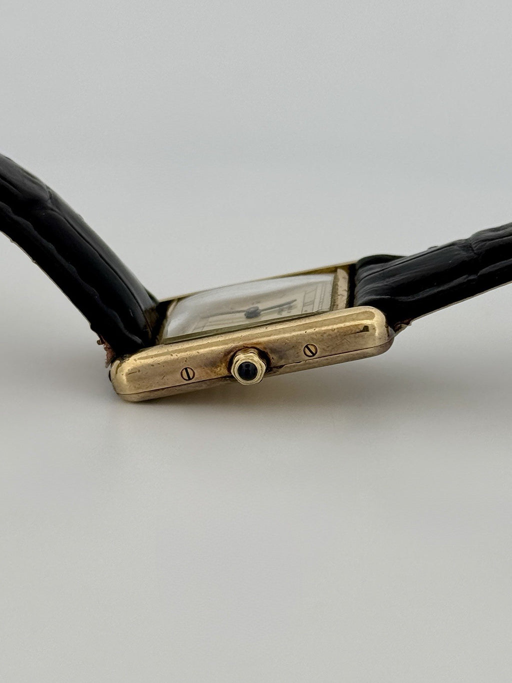 Vintage Must de Cartier Tank Vermeil Quartz 388001 Champagne Roman Dial SM Watch