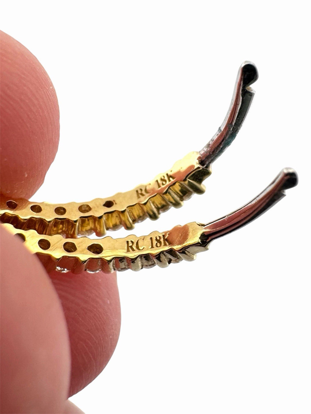 Roberto Coin Inside Out Natural Diamond Hoop Earrings 18K Yellow Gold 1 CTW VS+