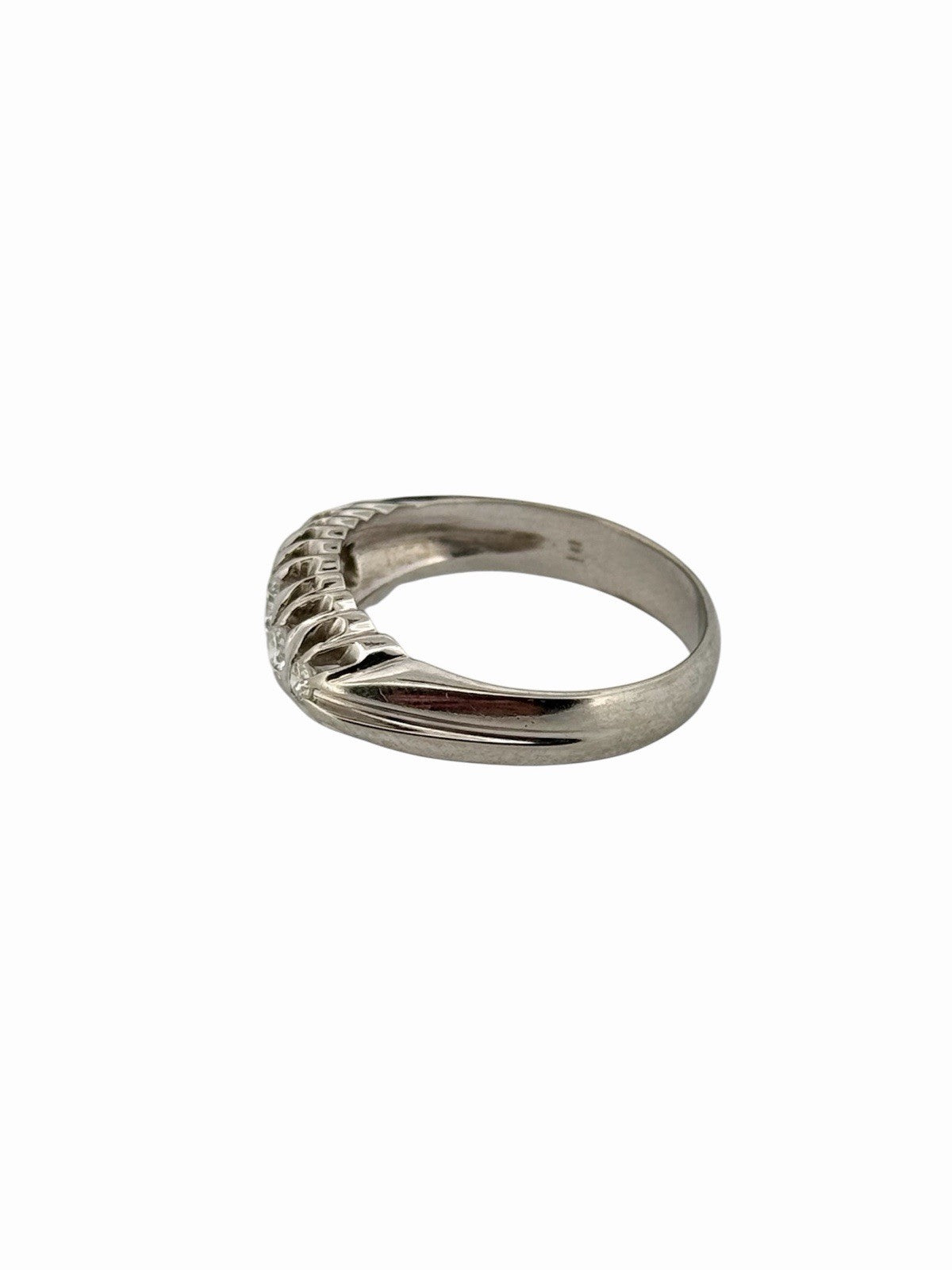 Antique Art Deco 18K White Gold Natural Diamond 5 Stone Ring 0.42ctw Size 9